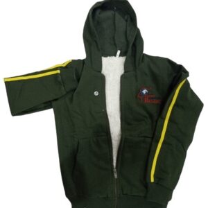 Olive Green Melton Jacket With Fur